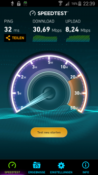 Bild: Beispiel eines Speedtests